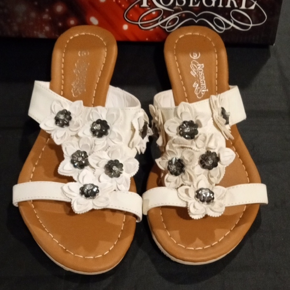 White Floral Women's Sandals